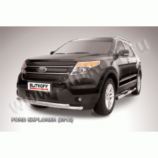 Защита передняя двойная 57-57 мм Black Edition для Ford Explorer 2011-2015