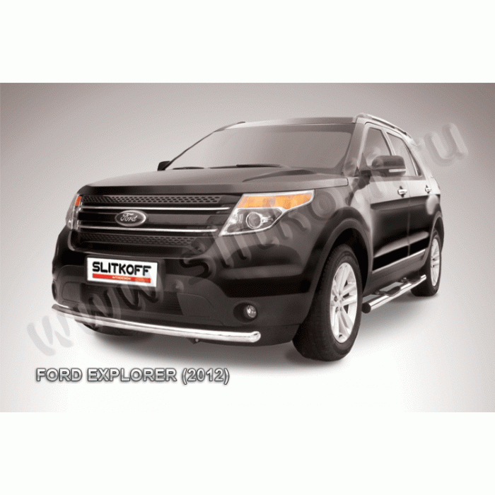 Защита переднего бампера 57 мм Black Edition для Ford Explorer 2011-2015