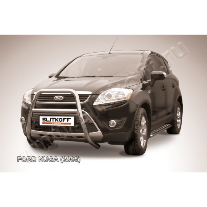 Кенгурятник высокий 57 мм с одной перемычкой Black Edition для Ford Kuga 2008-2013