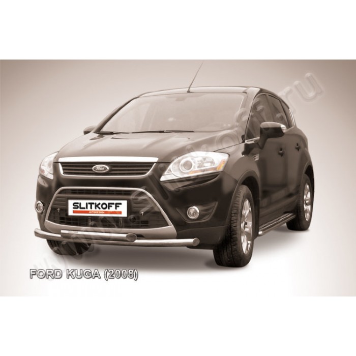 Защита передняя двойная 57-57 мм Black Edition для Ford Kuga 2008-2013