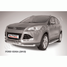 Защита передняя двойная 76-57 мм Black Edition для Ford Kuga 2013-2016