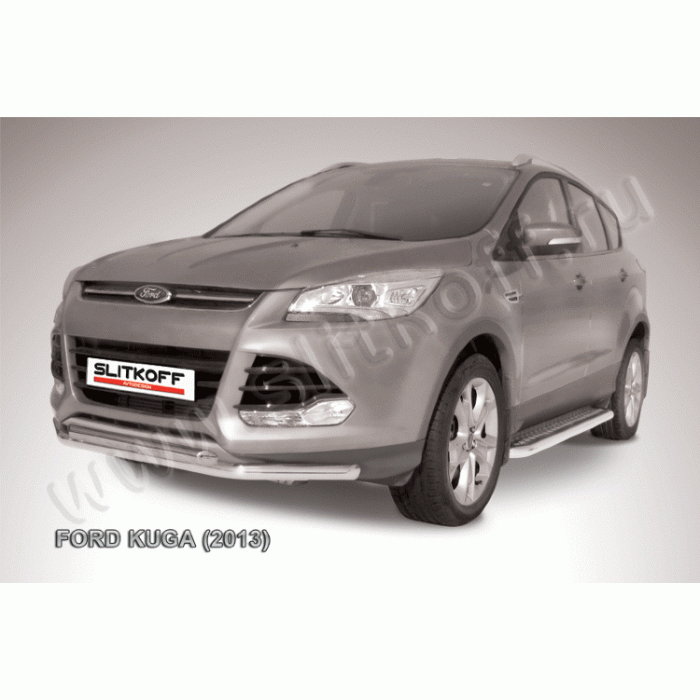 Защита передняя двойная 57-57 мм Black Edition для Ford Kuga 2013-2016