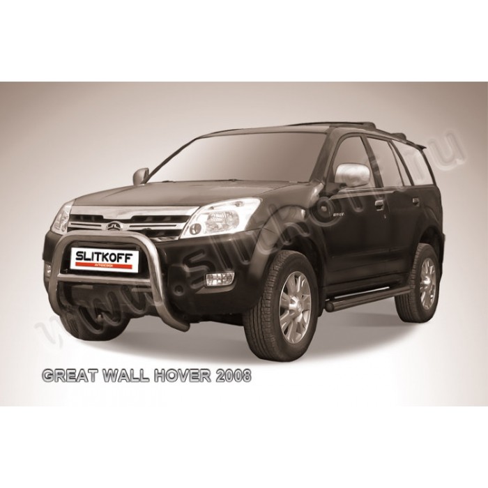 Кенгурятник передний низкий 76 мм Black Edition для Great Wall Hover 2006-2010