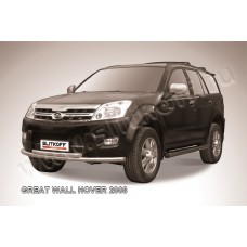 Защита передняя двойная 57-57 мм Black Edition для Great Wall Hover 2006-2010