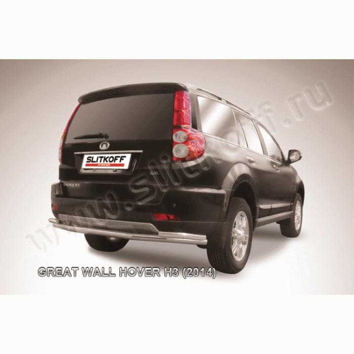 Защита заднего бампера двойная 57-42 мм Black Edition для Great Wall Hover H3 New 2014-2015