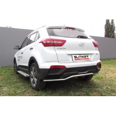 Защита заднего бампера скоба 42 мм Black Edition на 4WD для Hyundai Creta 2016-2021