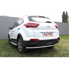 Защита заднего бампера 57 мм радиусная Black Edition на 4WD для Hyundai Creta 2016-2021