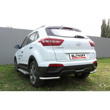 Защита задняя уголки 57 мм Black Edition на 4WD для Hyundai Creta 2016-2021