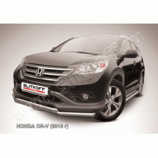 Защита передняя двойная 76-57 мм Black Edition на 2L для Honda CR-V 2012-2015