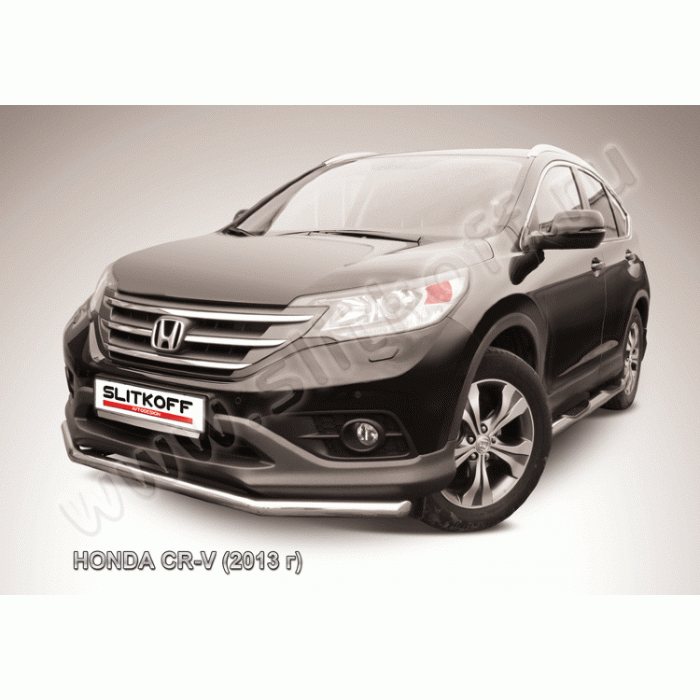 Защита переднего бампера 57 мм Black Edition на 2L для Honda CR-V 2012-2015