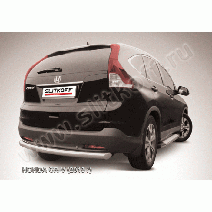 Защита заднего бампера 76 мм радиусная Black Edition на 2L для Honda CR-V 2012-2015