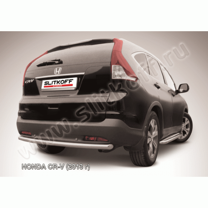 Защита заднего бампера 57 мм радиусная Black Edition на 2L для Honda CR-V 2012-2015