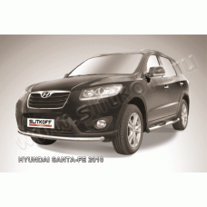 Защита переднего бампера 57 мм Black Edition для Hyundai Santa Fe 2010-2012