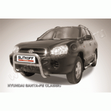 Кенгурятник низкий 57 мм Black Edition для Hyundai Santa Fe Classic 2000-2012