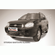 Защита переднего бампера 57 мм Black Edition для Hyundai Santa Fe Classic 2000-2012