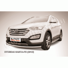 Защита переднего бампера 57 мм Black Edition для Hyundai Santa Fe 2012-2018