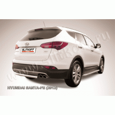 Защита заднего бампера 57 мм короткая Black Edition для Hyundai Santa Fe 2012-2018