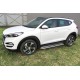 Пороги с площадкой алюминиевый лист 42 мм на 4WD для Hyundai Tucson 2015-2018