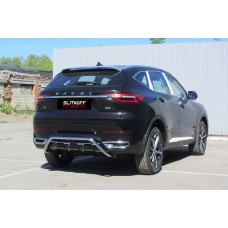 Защита заднего бампера скоба 42 мм Black Edition для Haval F7/F7x 2019-2024