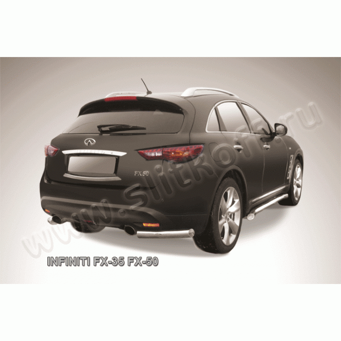 Защита задняя уголки 57 мм Black Edition для Infiniti FX35/FX50 2008-2014