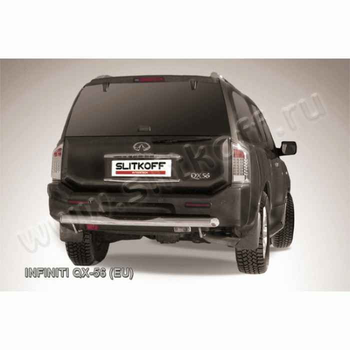 Пороги труба с проступью 76 мм Black Edition для Infiniti QX56 2004-2010