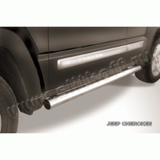 Пороги труба 76 мм Black Edition для Jeep Cherokee KK 2007-2013