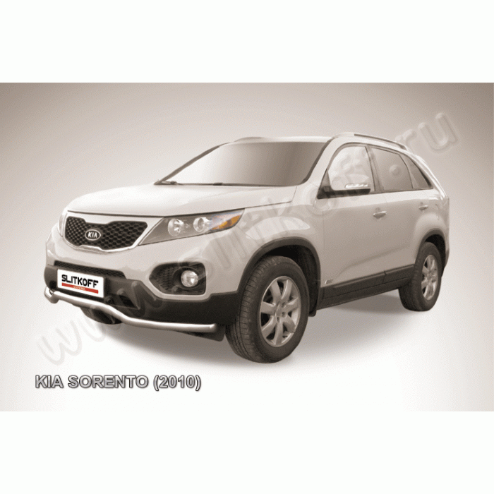 Защита переднего бампера волна 57 мм Black Edition для Kia Sorento 2009-2012