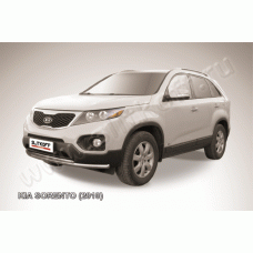 Защита передняя двойная 57-42 мм Black Edition для Kia Sorento 2009-2012