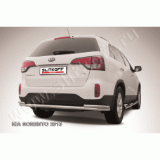 Защита заднего бампера двойная 57-42 мм Black Edition для Kia Sorento 2012-2020