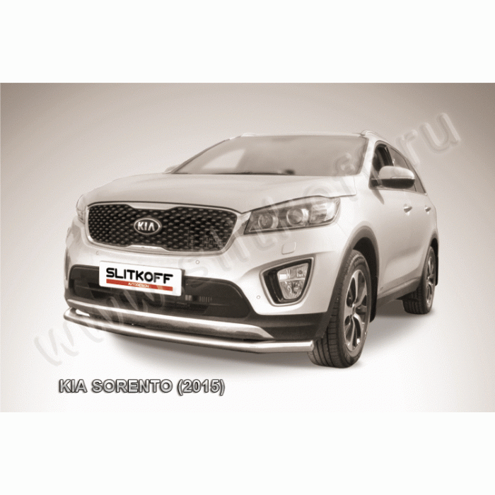 Защита переднего бампера 57 мм Black Edition для Kia Sorento Prime 2015-2017