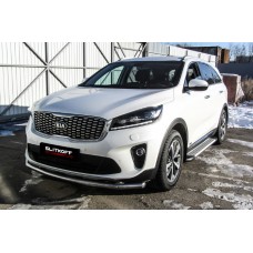 Защита переднего бампера 57 мм Black Edition для Kia Sorento Prime 2018-2020