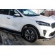 Пороги труба с проступью 76 мм Black Edition для Kia Sorento Prime 2018-2020