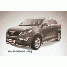 Защита передняя двойная 76-57 мм Black Edition для Kia Sportage 2010-2015