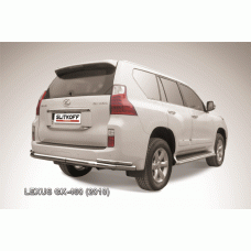 Защита заднего бампера двойная 76-42 мм Black Edition для Lexus GX460 2010-2013