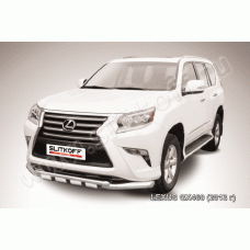 Защита передняя двойная 76-57 мм с профильной ЗК Black Edition для Lexus GX460 2014-2024