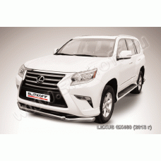 Защита передняя двойная 76-57 мм Black Edition для Lexus GX460 2014-2024