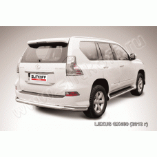 Защита заднего бампера двойная 76-42 мм Black Edition для Lexus GX460 2014-2024