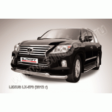 Защита передняя двойная 76-76 мм Black Edition для Lexus LX-570 2012-2015