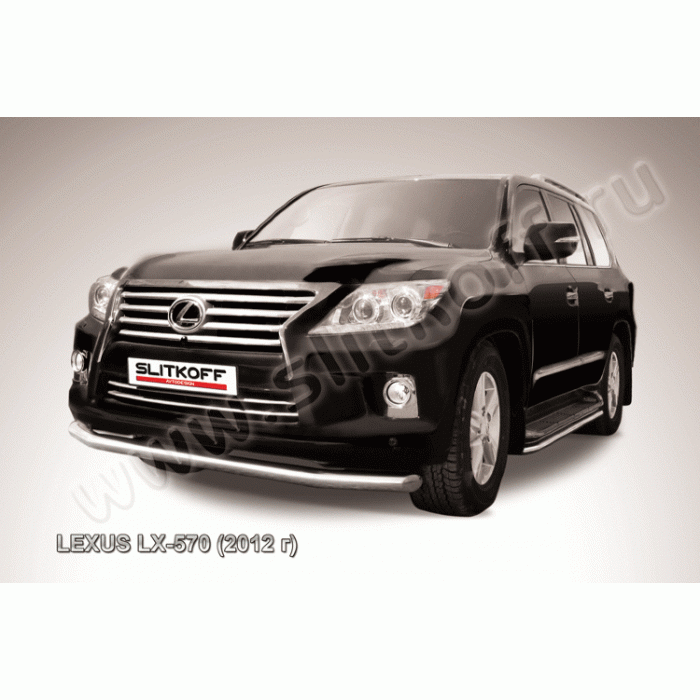 Защита переднего бампера 76 мм Black Edition для Lexus LX-570 2012-2015