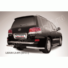 Защита задняя уголки 76 мм Black Edition для Lexus LX-570 2012-2015