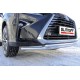 Защита передняя двойная 57-42 мм Black Edition для Lexus RX-350 2015-2019