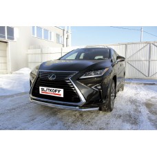 Защита передняя двойная 57-42 мм Black Edition для Lexus RX-350 2015-2019