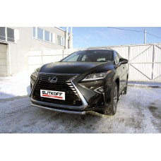 Защита переднего бампера 57 мм короткая Black Edition для Lexus RX-350 2015-2019