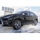 Пороги труба с проступью 76 мм Black Edition для Lexus RX-350 2015-2019