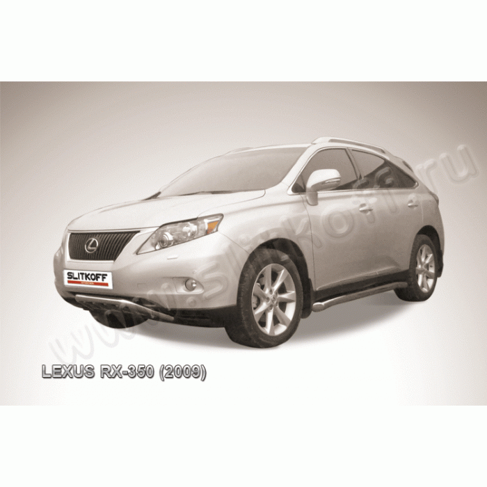 Защита переднего бампера 57 мм с защитой картера Black Edition для Lexus RX-350 2009-2012