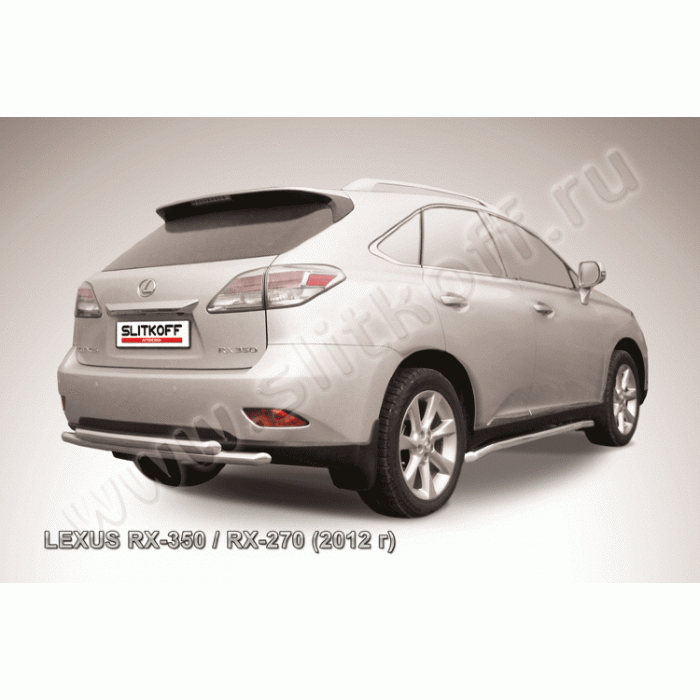 Защита заднего бампера двойная 57-57 мм Black Edition для Lexus RX-270/RX-350 2012-2015