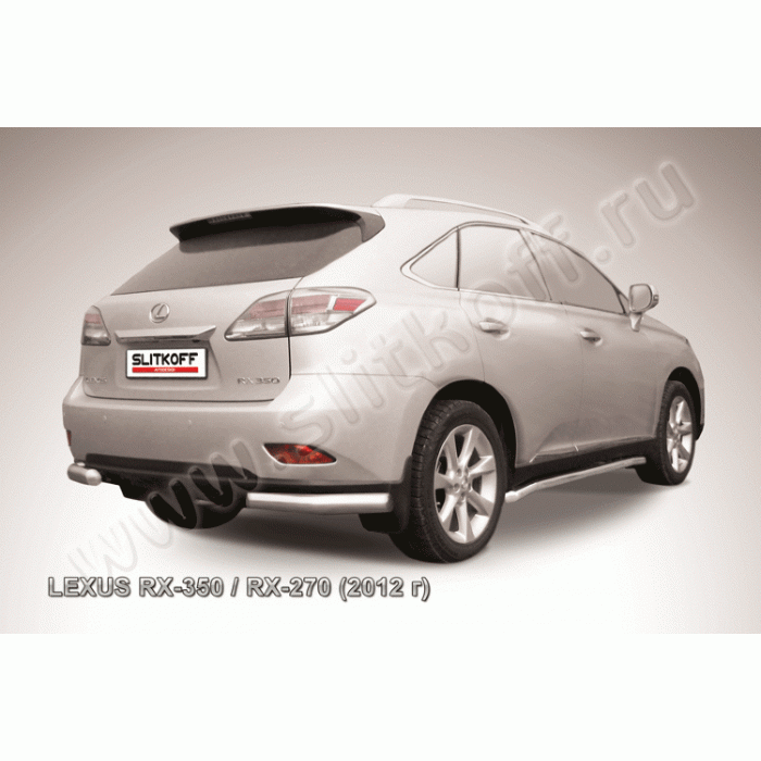 Защита задняя уголки 76 мм Black Edition для Lexus RX-270/RX-350 2012-2015