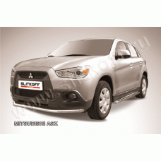 Защита переднего бампера 57 мм Black Edition для Mitsubishi ASX 2010-2013