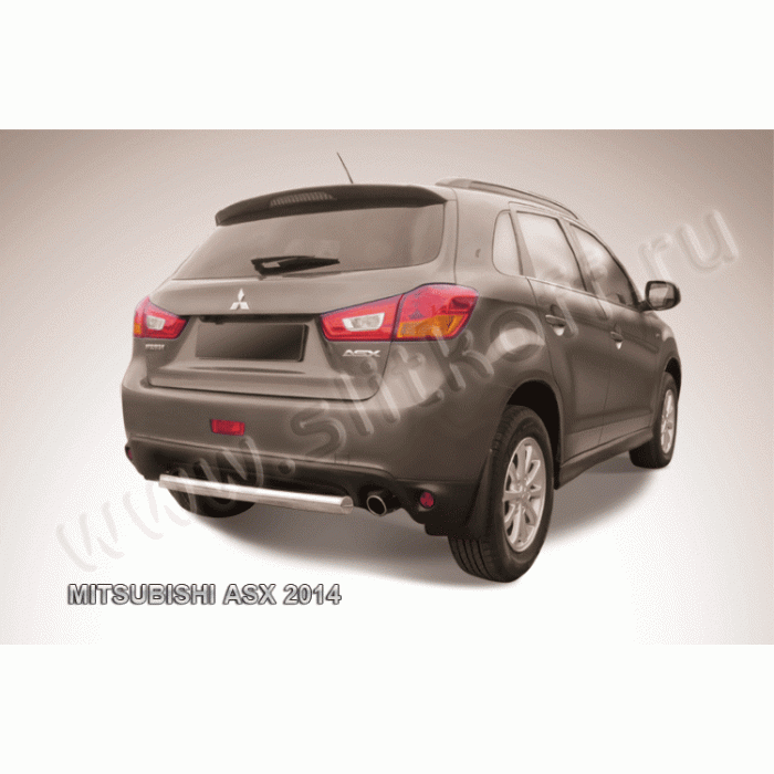 Защита заднего бампера 76 мм короткая Black Edition для Mitsubishi ASX 2013-2016