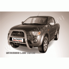 Кенгурятник высокий 76 мм Black Edition для Mitsubishi L200 Triton 2006-2014